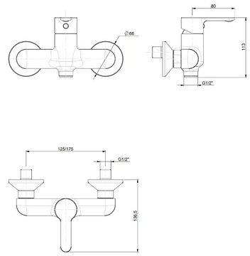 MOCCA 60006 - External single handle shower mixer by Rubinetterie Frattini - view 3